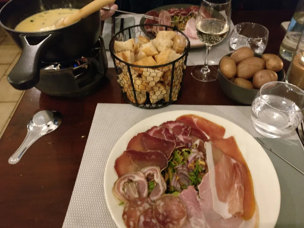 Fondue Savoyarde With Charcuterie